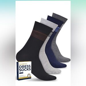 Classic Black and Gray Crew Length Dress Socks